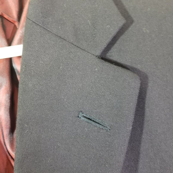 HOLLAND & SHERRY Men's 44 Navy Solid Fully lined Padded, Button Front Jacket - Picture 8 of 12